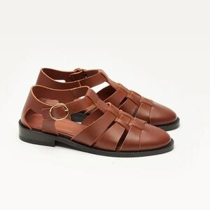 M.Moustache Ines Sandals in Brown Leather